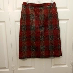 Country Suburbans Plaid Wool Blend Skirt in Size 10